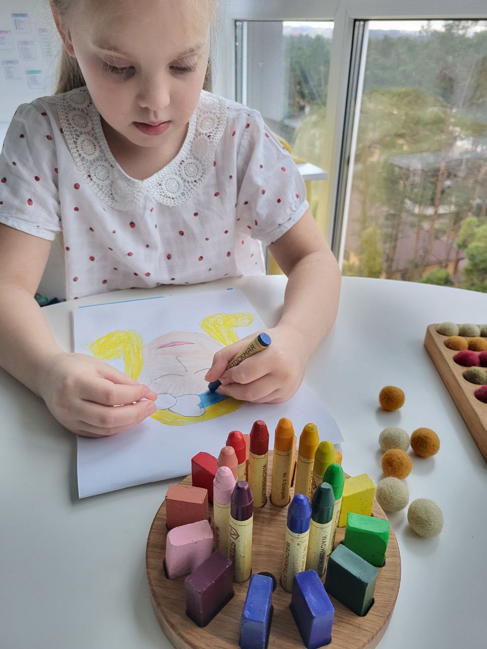 Waldorf Crayon round holder for Stockmar 12 Blocks and 12 Sticks, without crayons