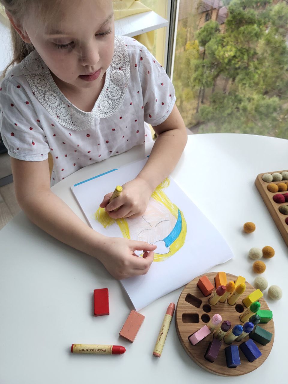 Waldorf Crayon round holder for Stockmar 12 Blocks and 12 Sticks, without crayons