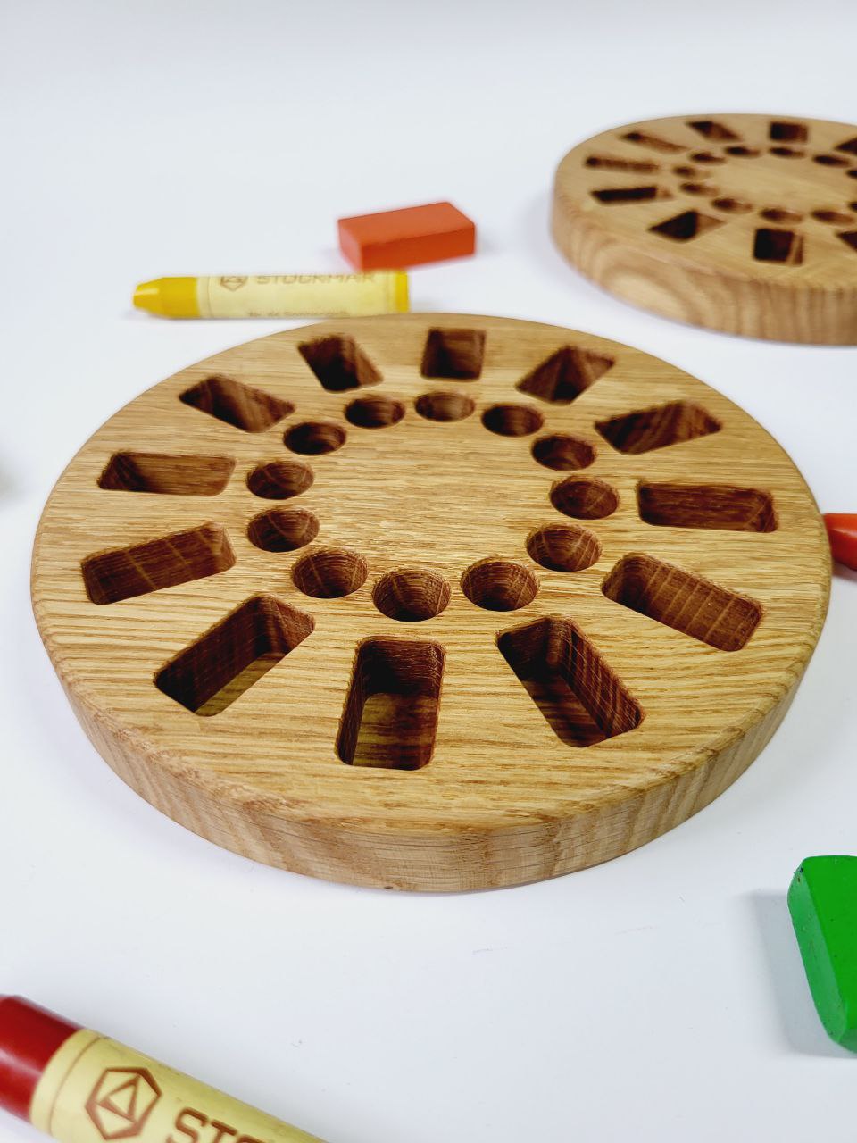 Waldorf Crayon round holder for Stockmar 12 Blocks and 12 Sticks, without crayons