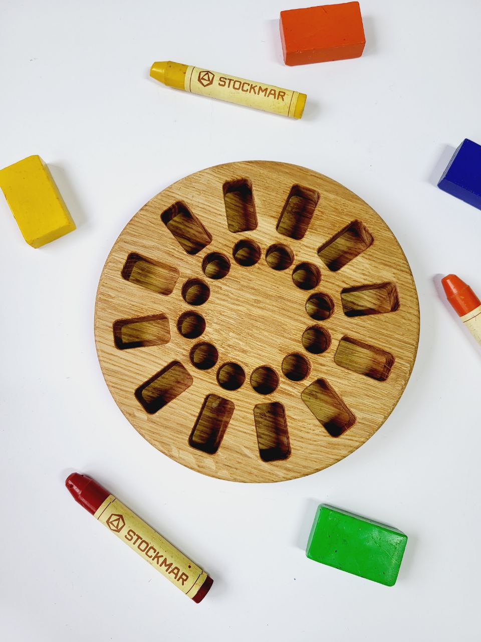 Waldorf Crayon round holder for Stockmar 12 Blocks and 12 Sticks, without crayons