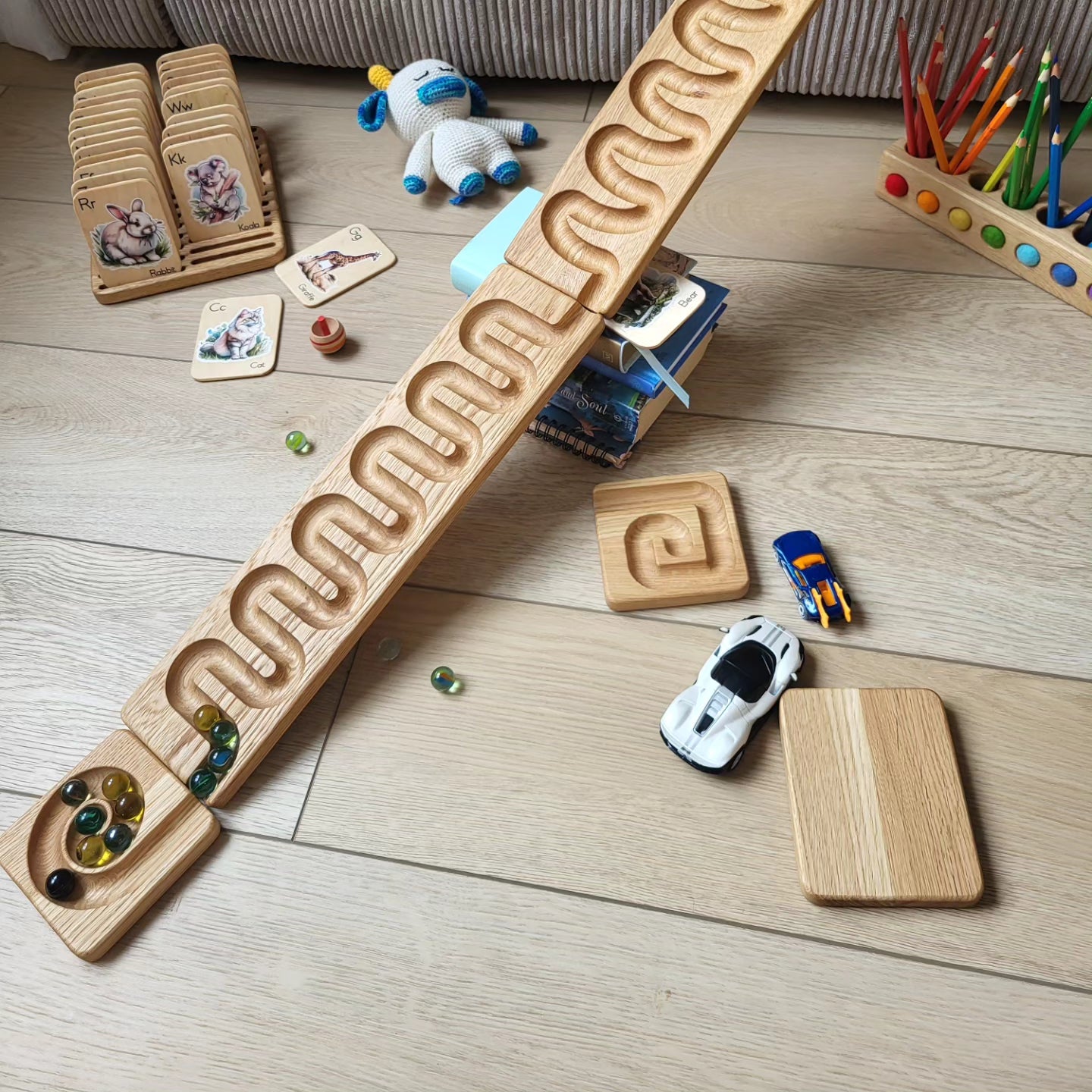 Marble run track maze labyrinth