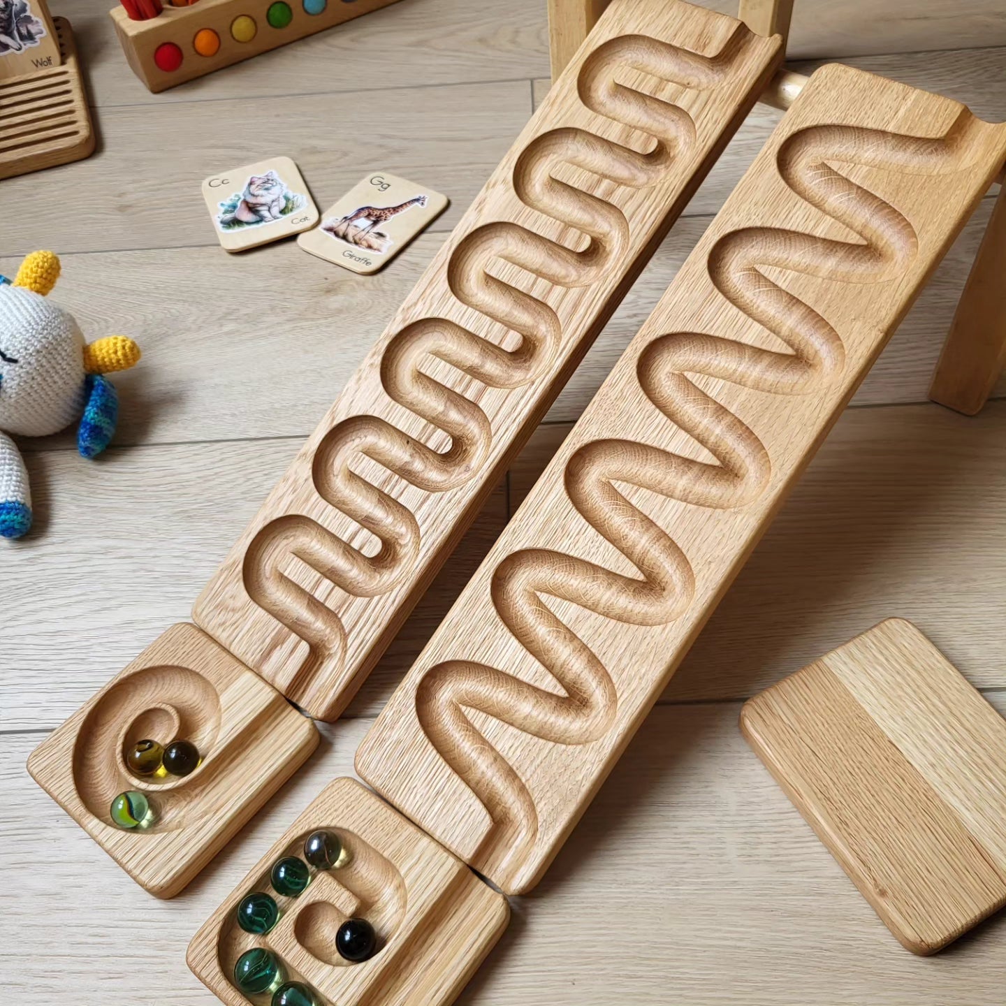 Marble run track maze labyrinth