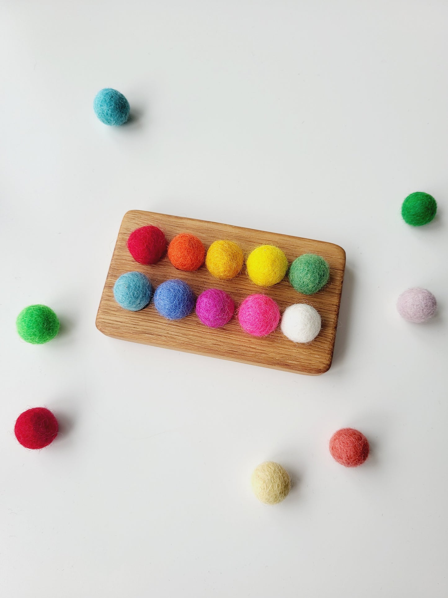 Ten frame with felt balls