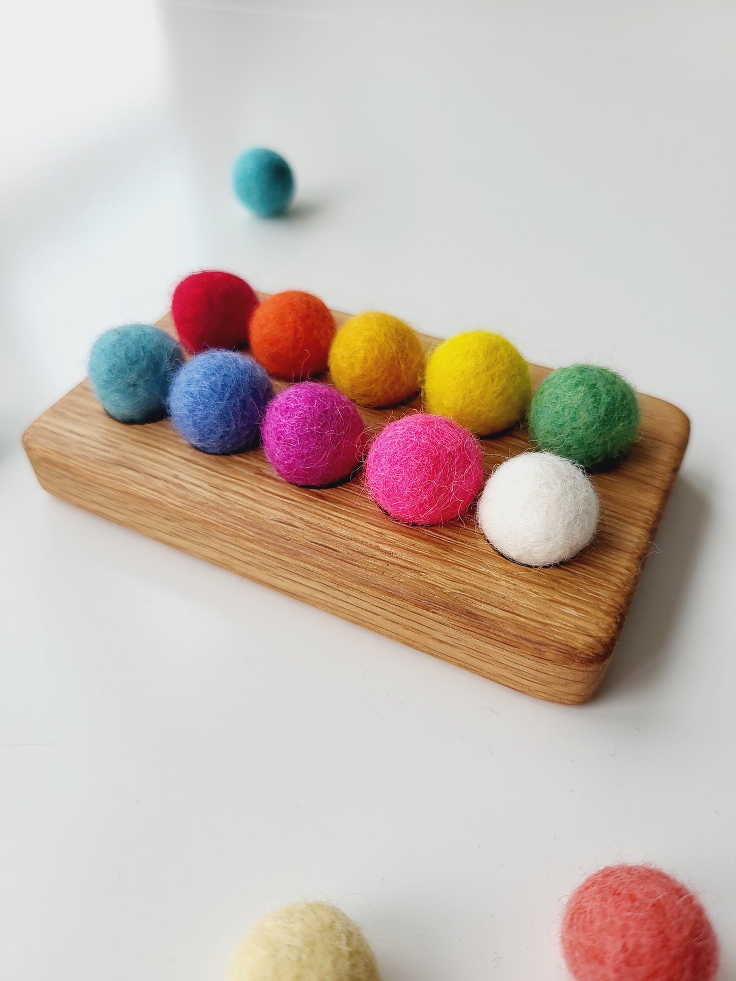 Ten frame with felt balls