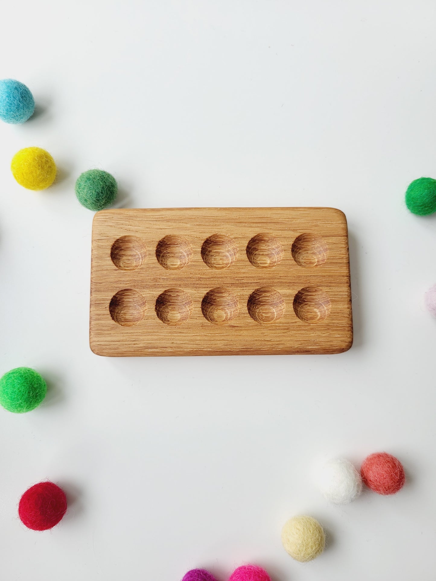 Ten frame with felt balls