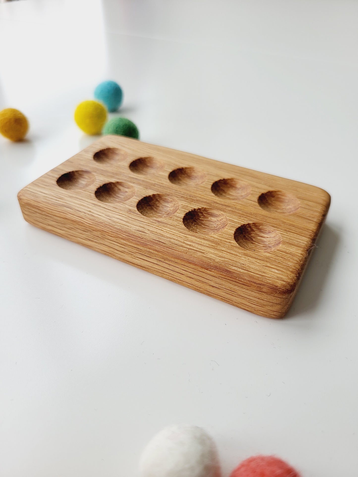 Ten frame with felt balls