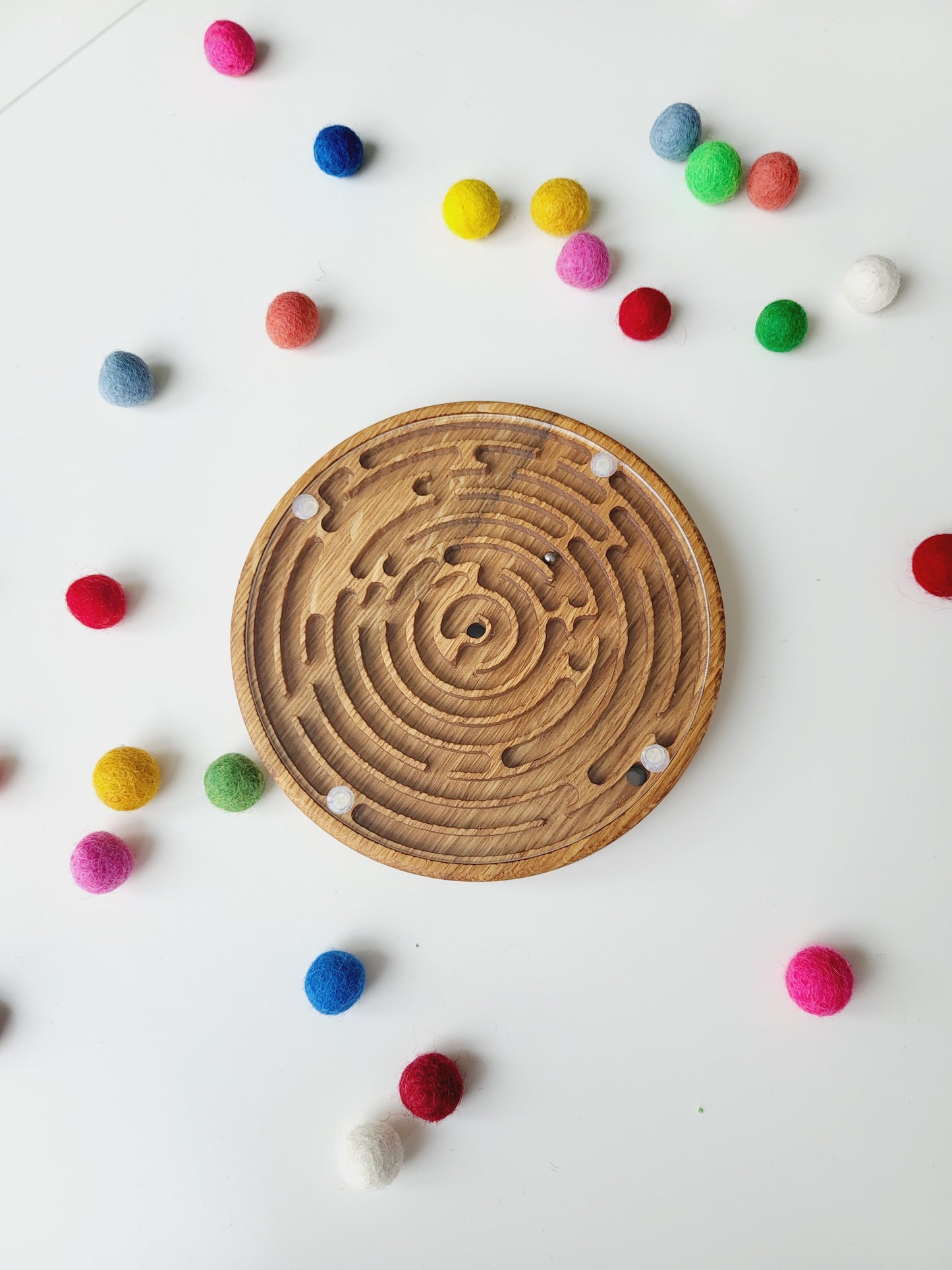 Double-sided wooden labyrinth game, maze
