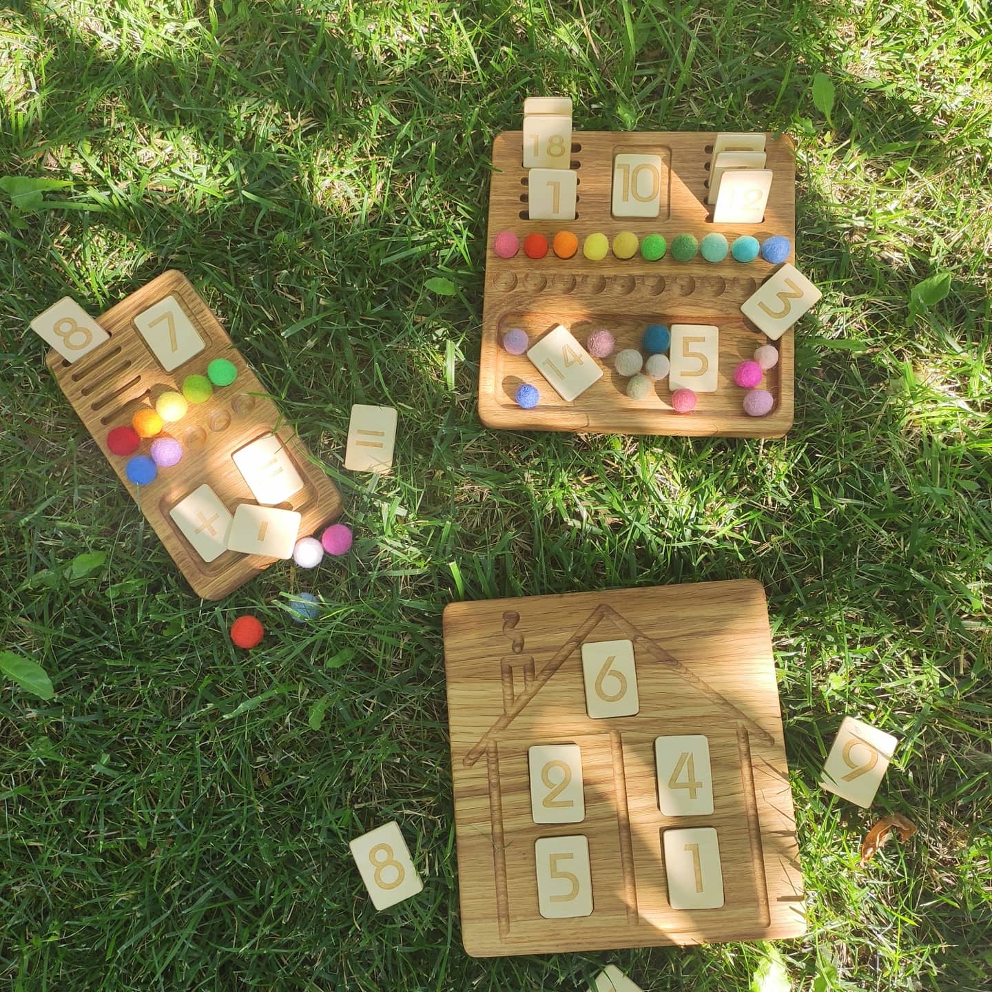 House Math board with set of numbers cards