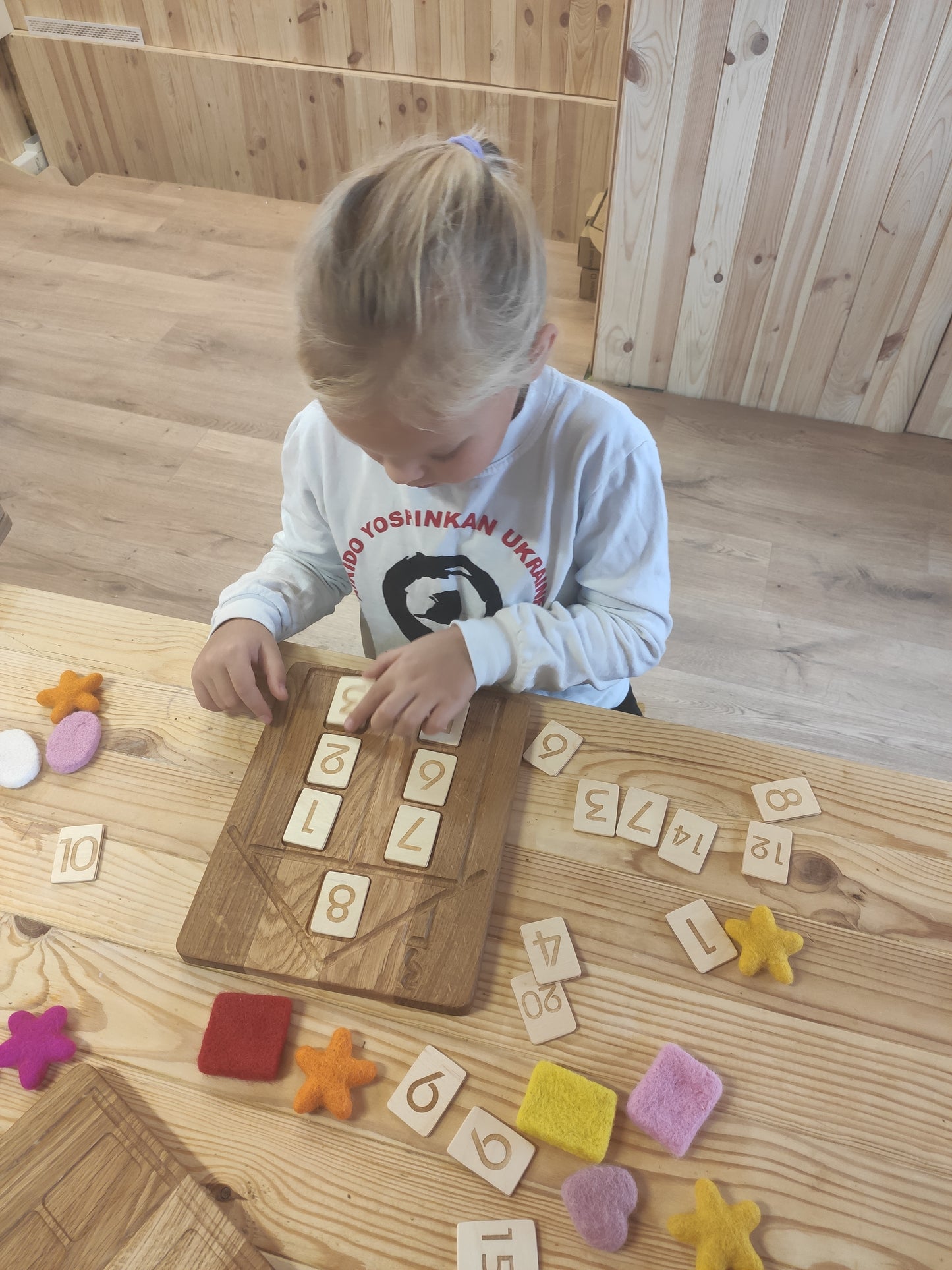 House Math board with set of numbers cards