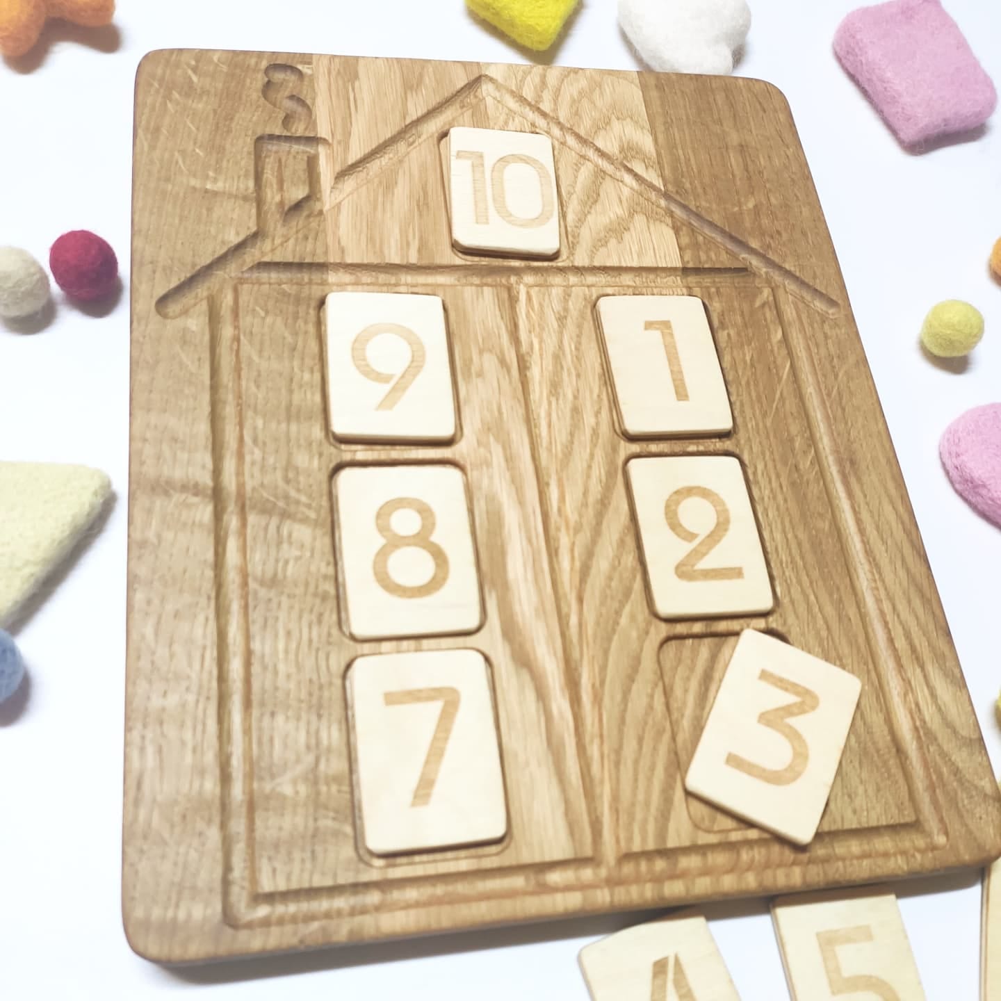 House Math board with set of numbers cards