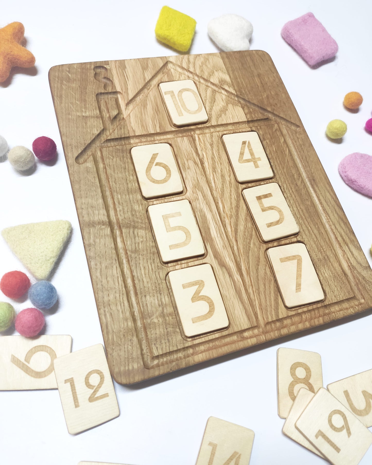 House Math board with set of numbers cards