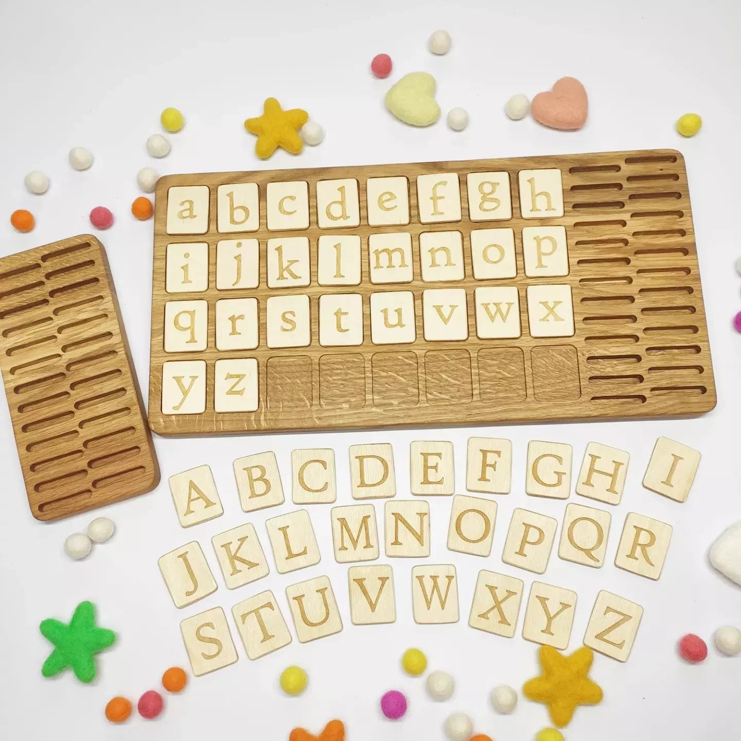 English big board and holder with letters cards