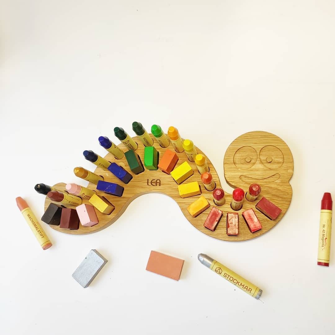 Crayon Holder for Stockmar blocks and sticks Caterpillar shape, different variations