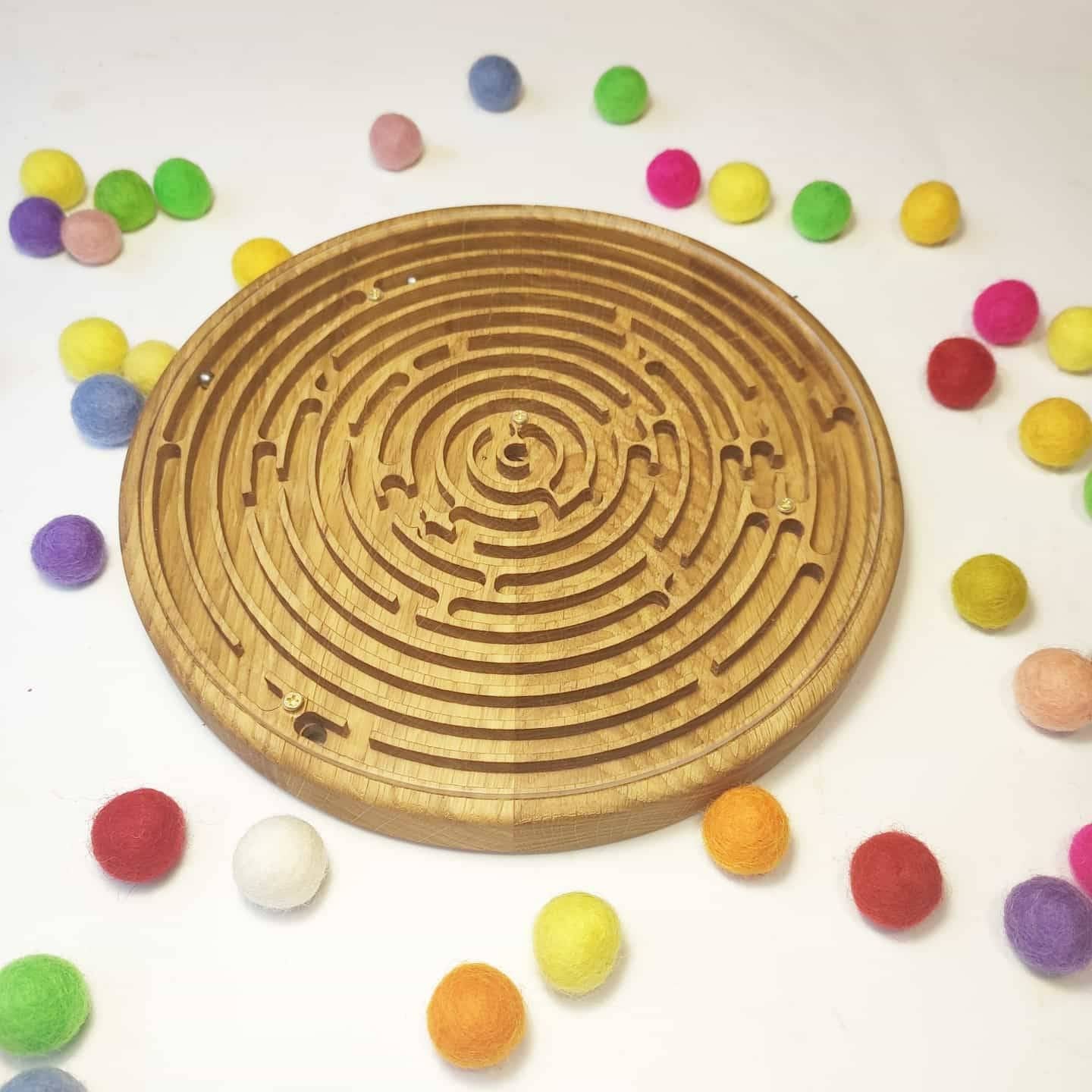 Double-sided wooden labyrinth game, maze