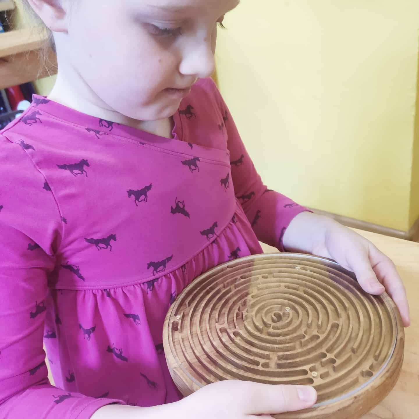 Double-sided wooden labyrinth game, maze