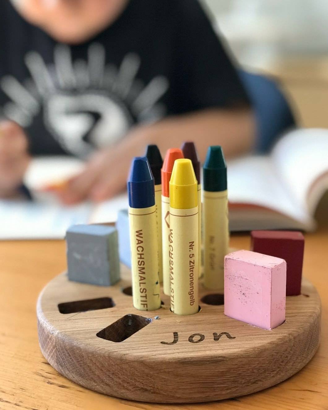 Wooden Stockmar crayon holder