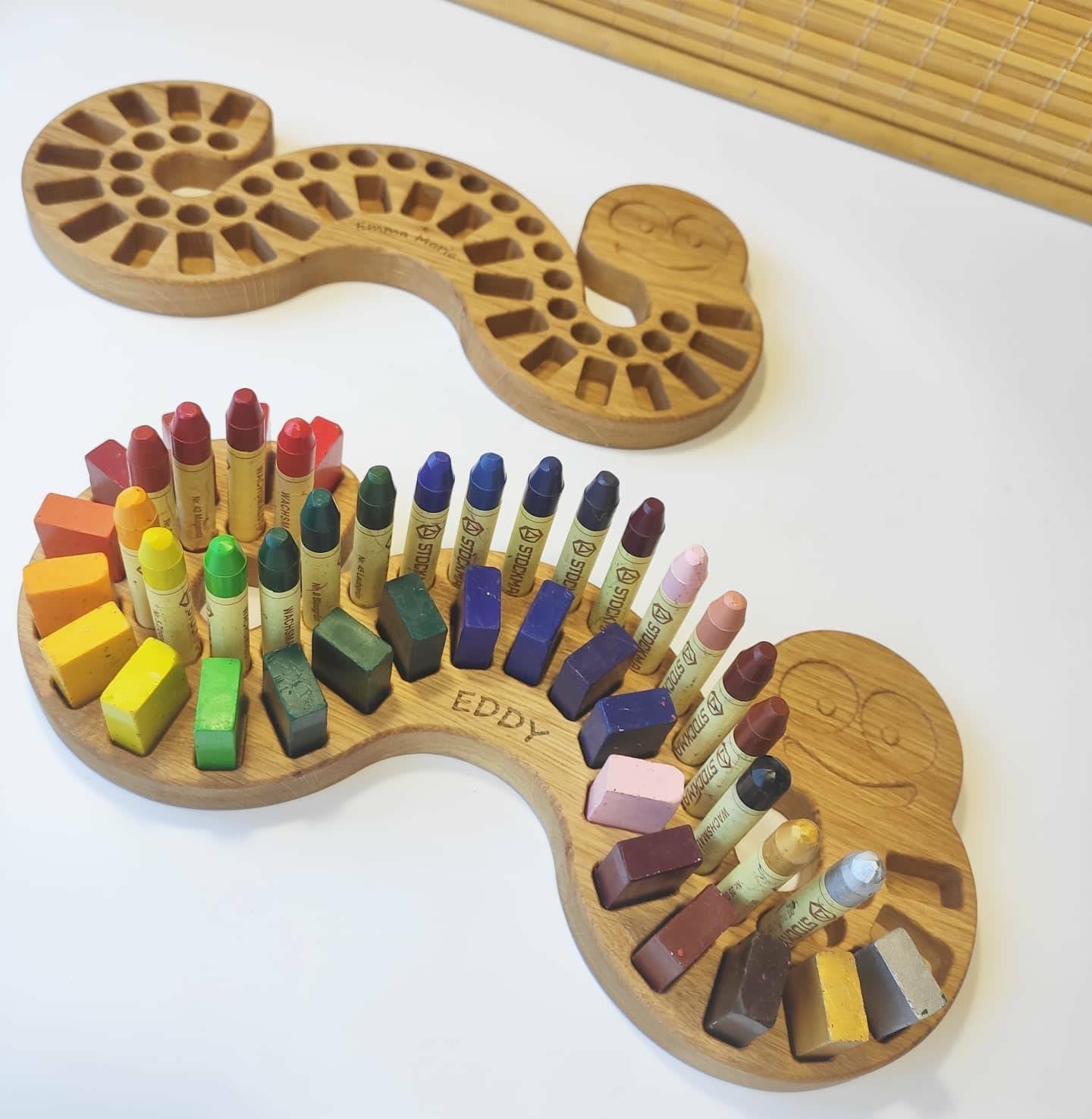 Crayon Holder for Stockmar blocks and sticks Caterpillar shape, different variations