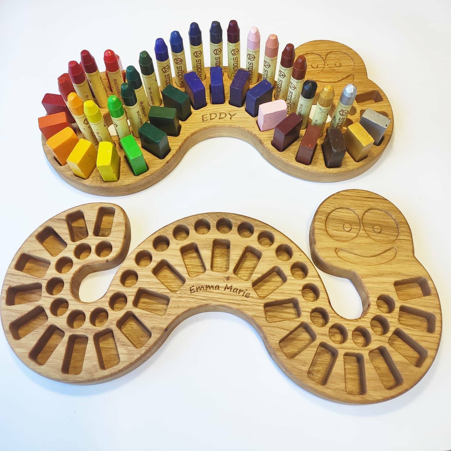 Crayon Holder for Stockmar blocks and sticks Caterpillar shape, different variations