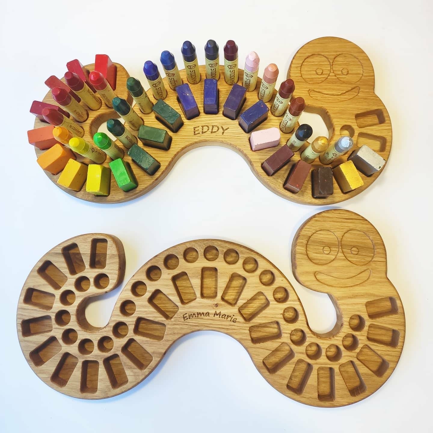Crayon Holder for Stockmar blocks and sticks Caterpillar shape, different variations