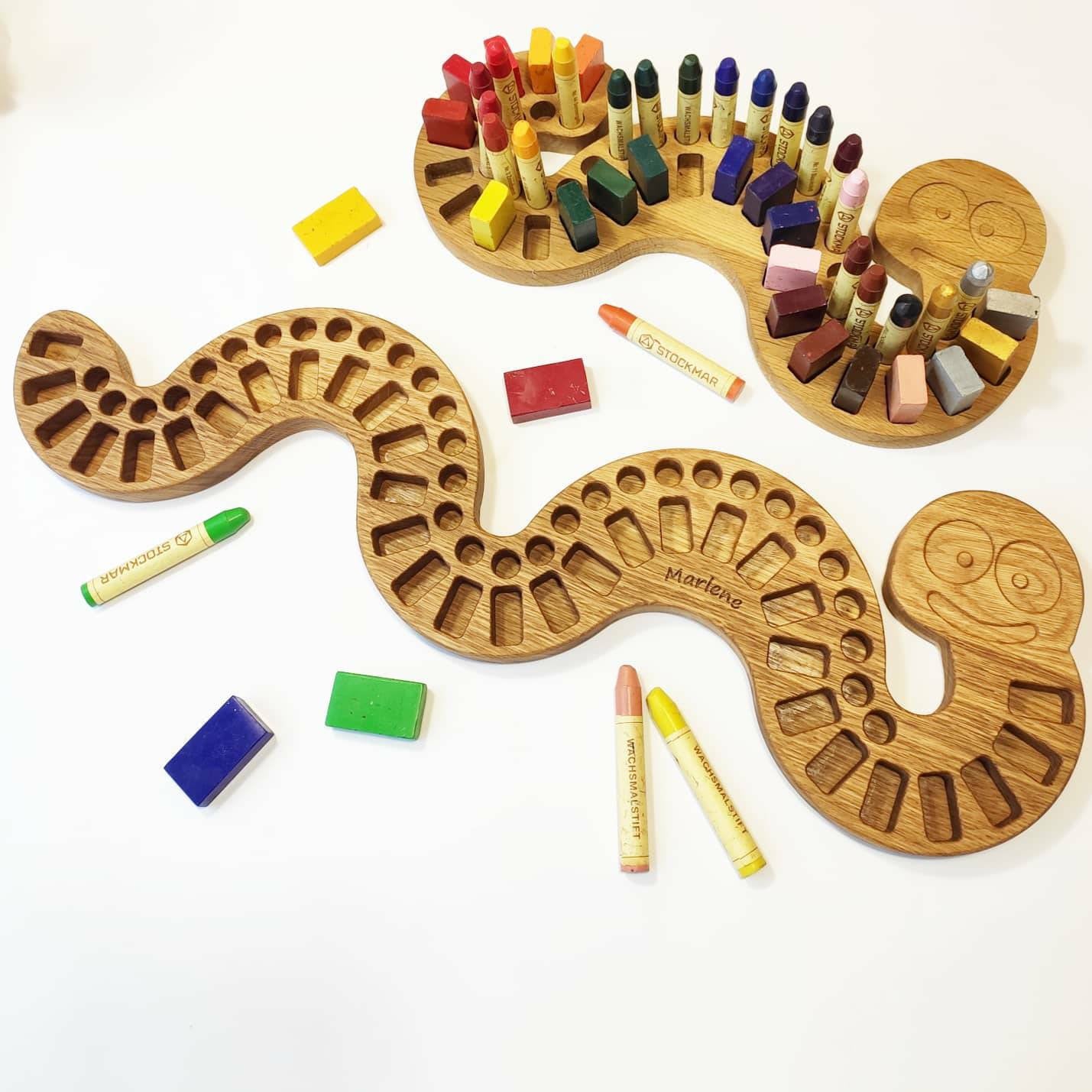 Crayon Holder for Stockmar blocks and sticks Caterpillar shape, different variations