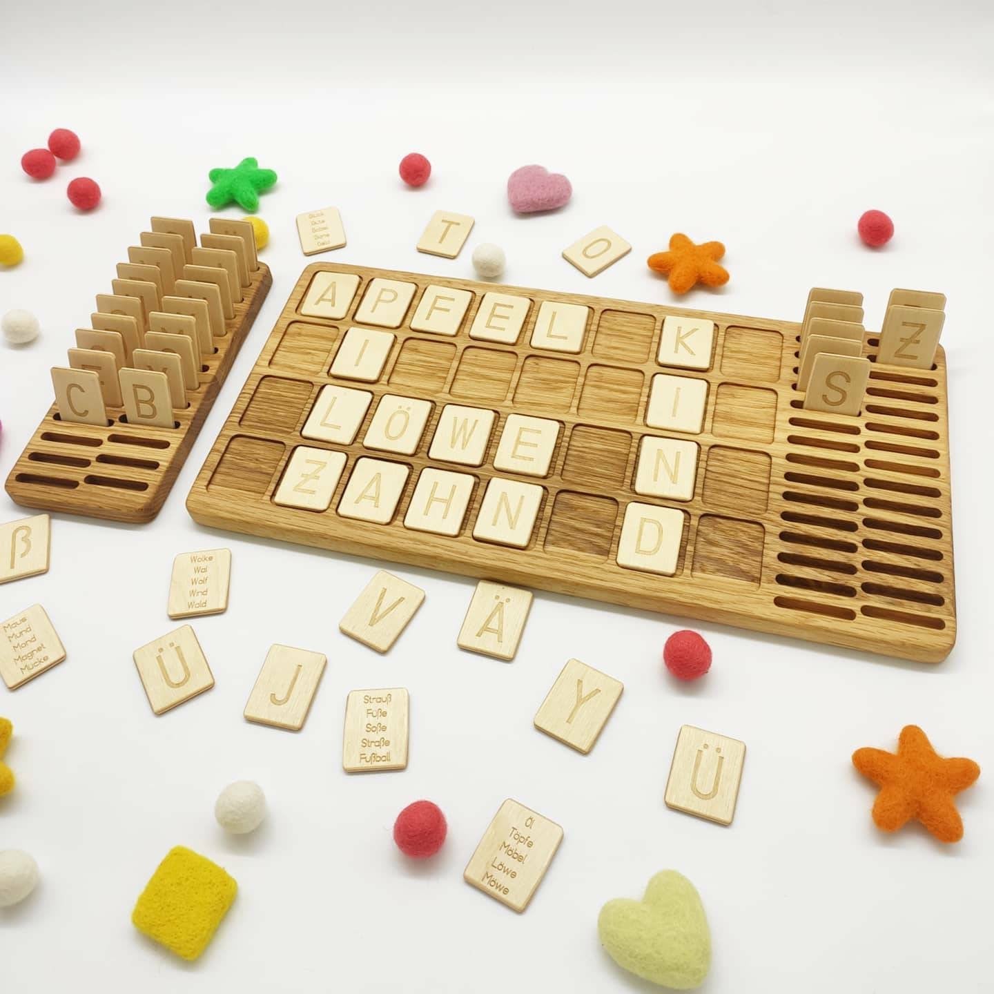 German big board and holder with letters cards