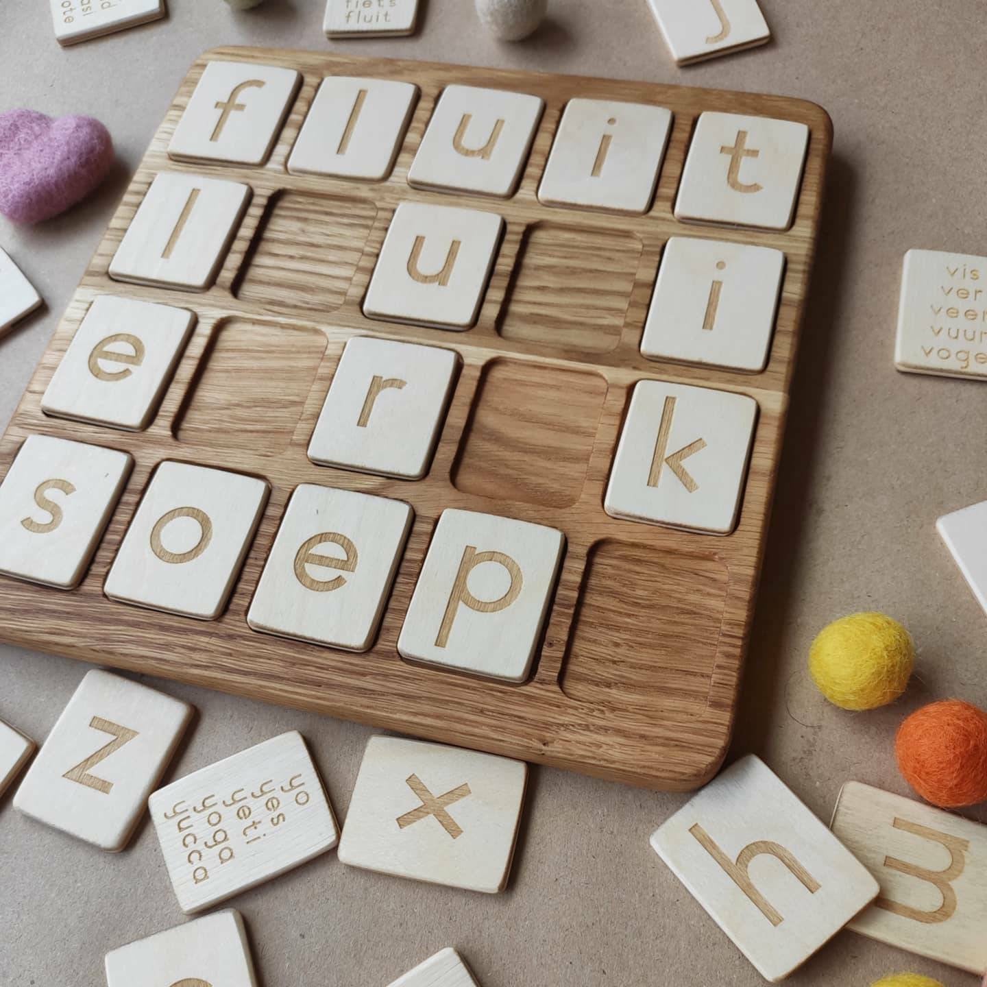 Dutch Alphabet reversible board with Lowercase Letters cards