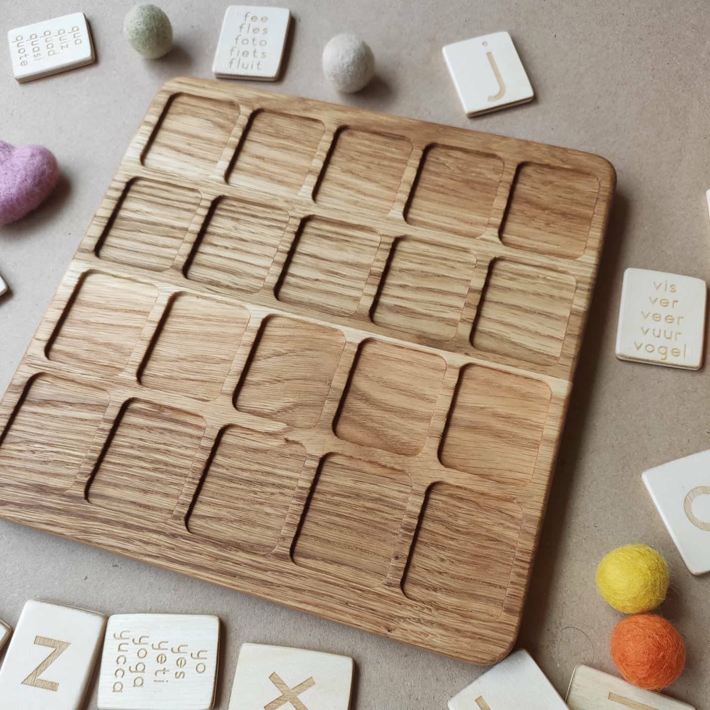 Dutch Alphabet reversible board with Lowercase Letters cards