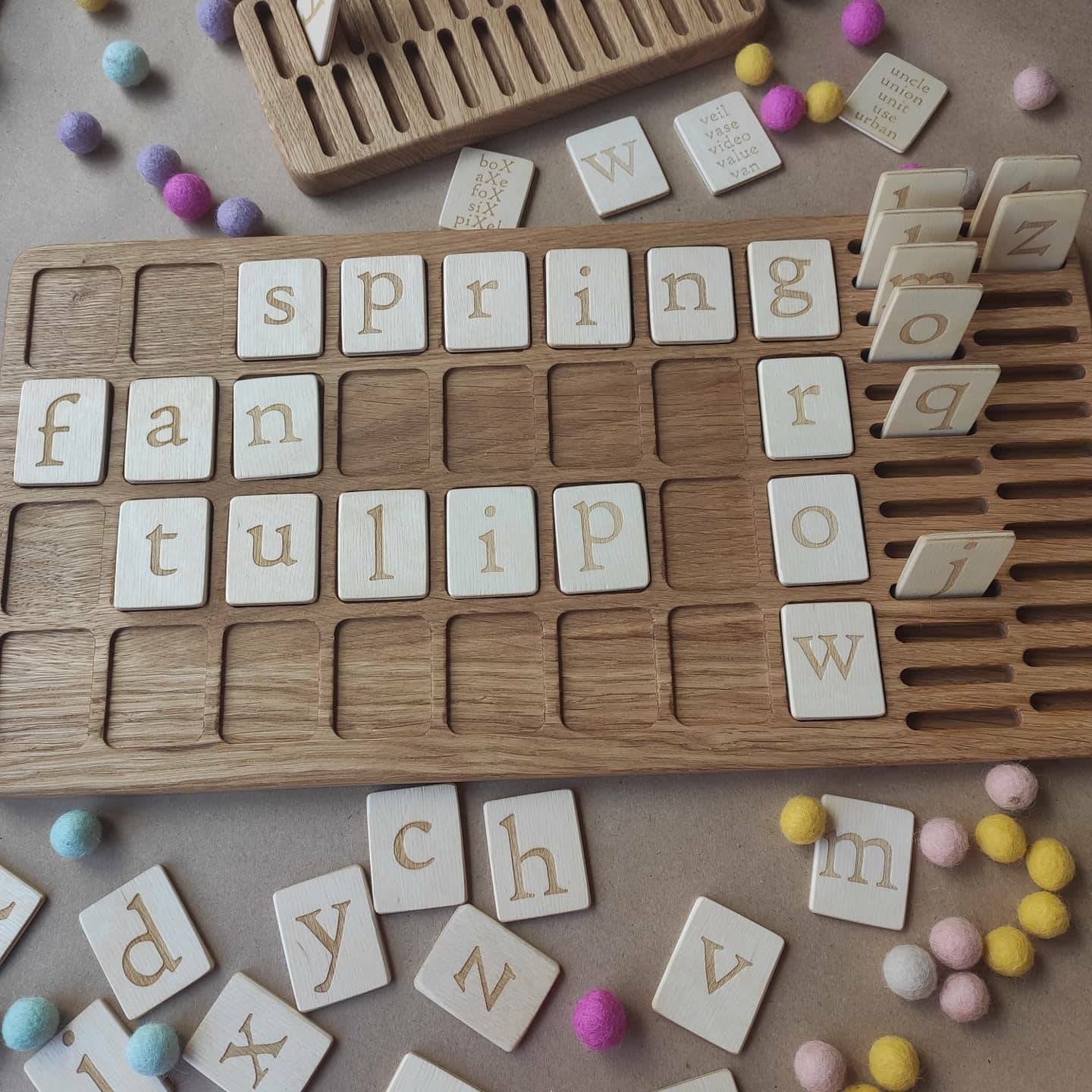 English big board and holder with lowercase letters cards