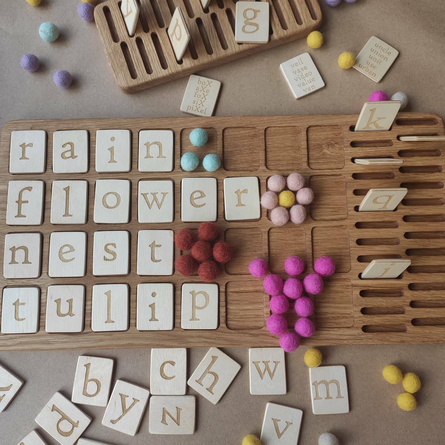 English big board and holder with lowercase letters cards