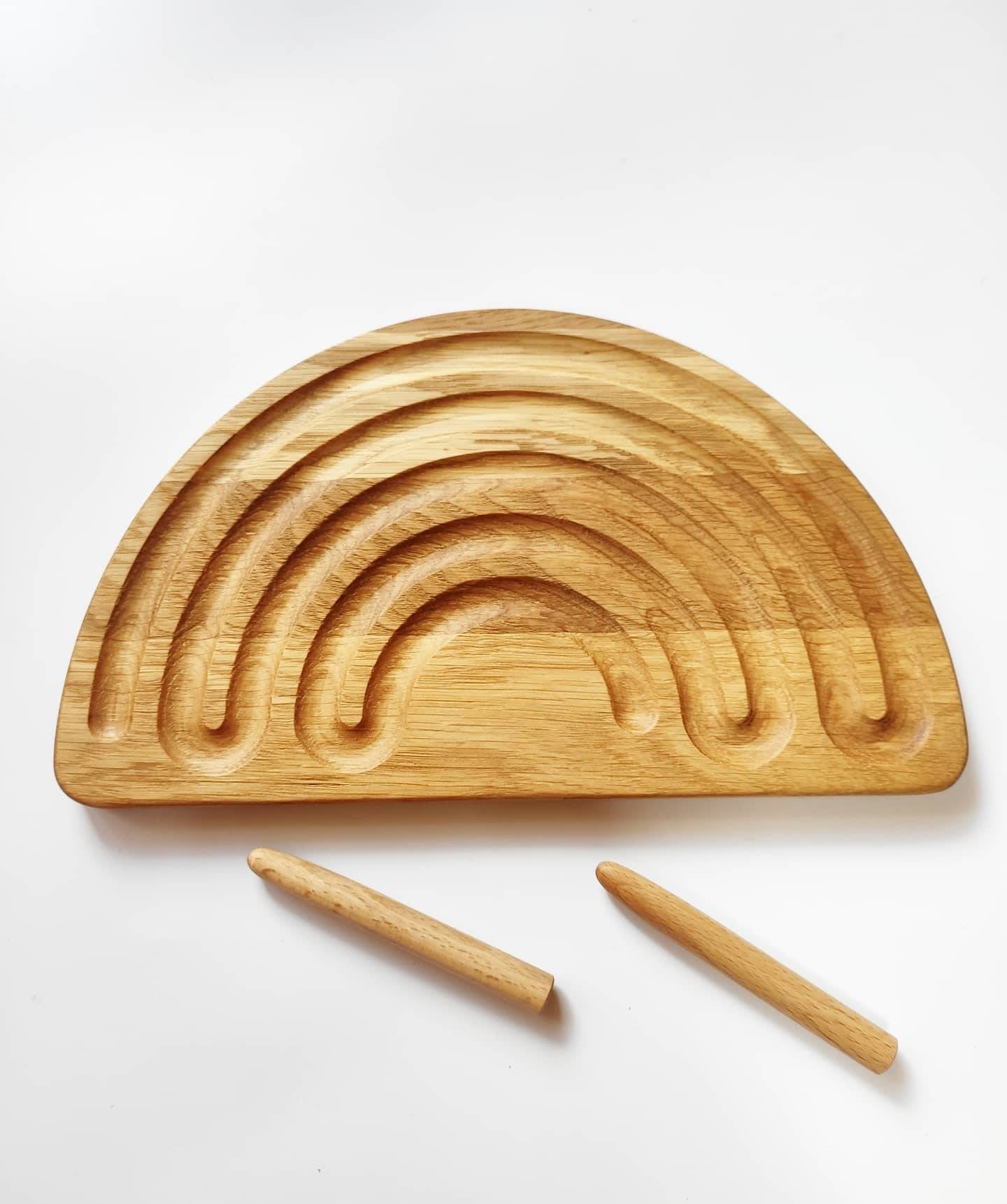 Rainbow board with 5 stripes, rainbow felt balls