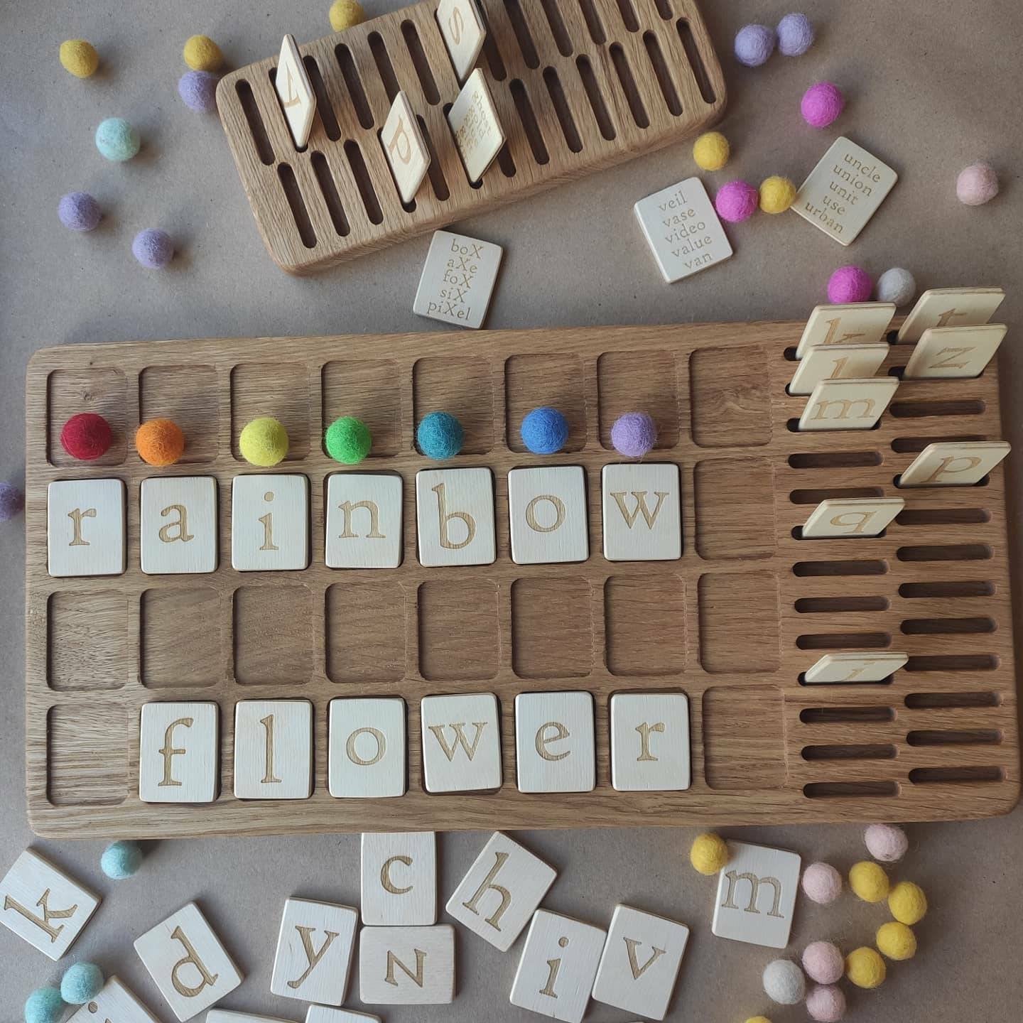 English big board and holder with lowercase letters cards