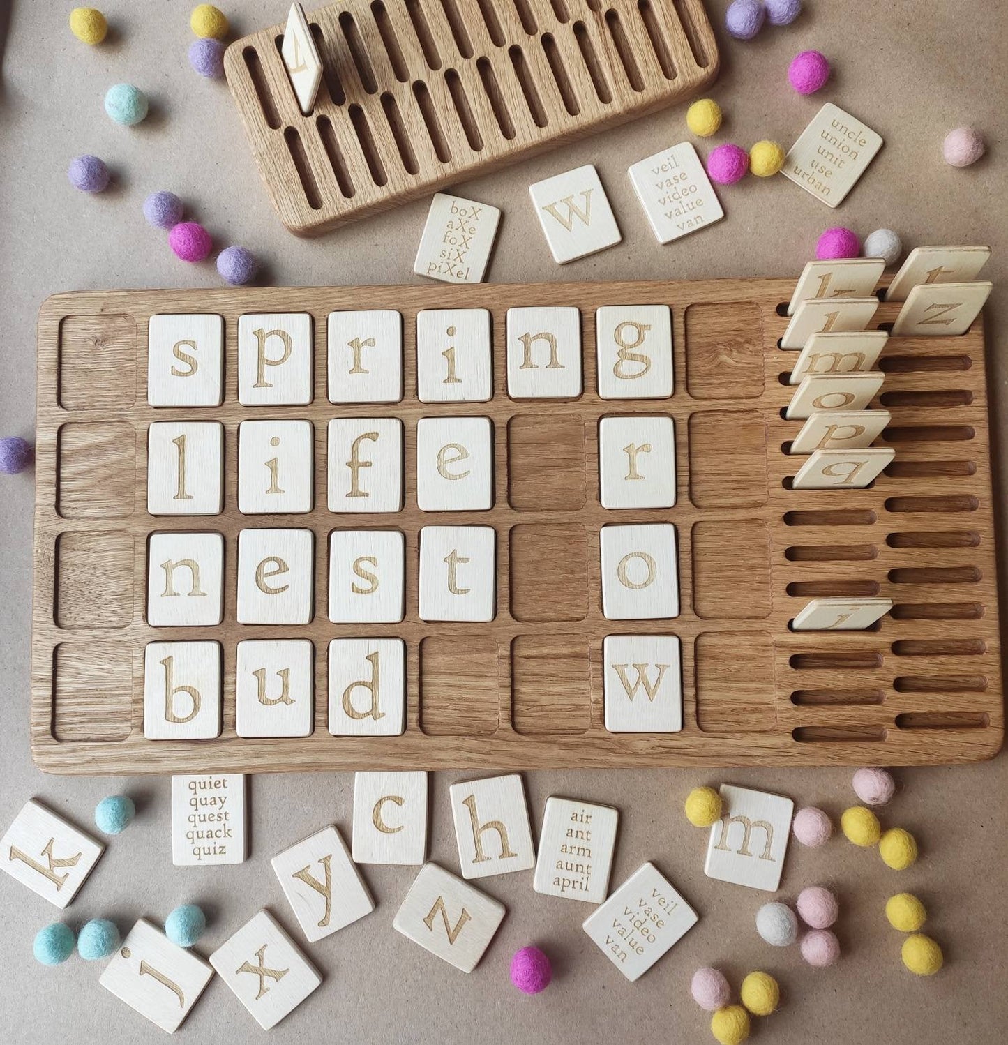 English big board and holder with lowercase letters cards