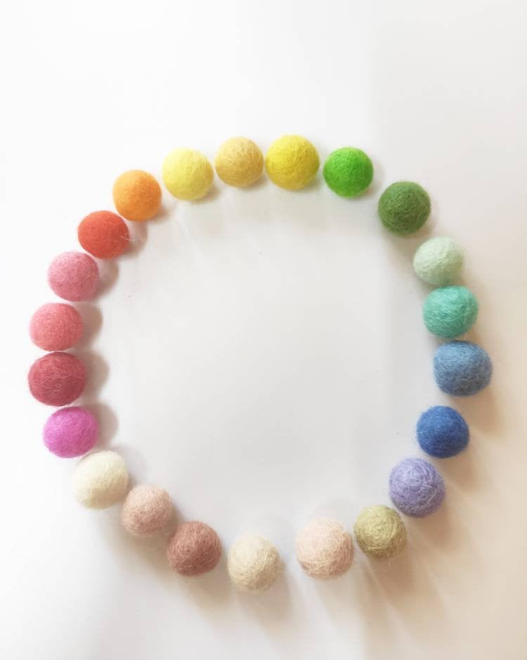 Felt Balls 1,5 cm or 15mm mixed colors