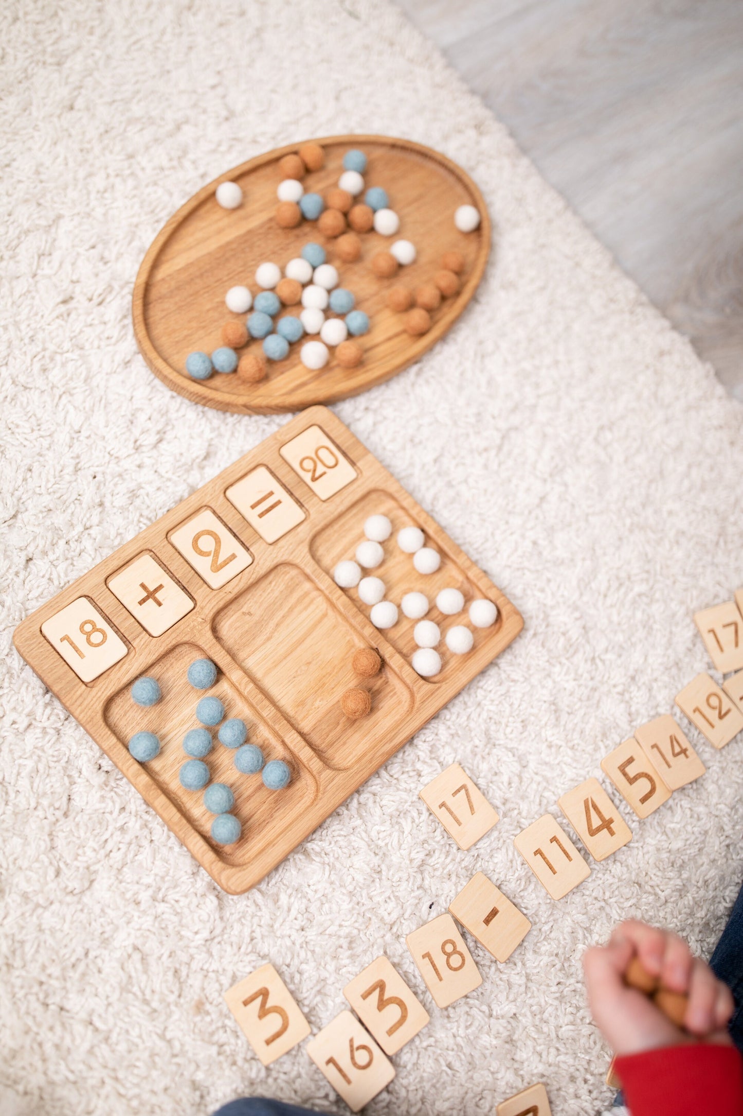 Math tray 1-20 learning numbers gift for children math Montessori addition subtraction homeschool teacher resource preschool