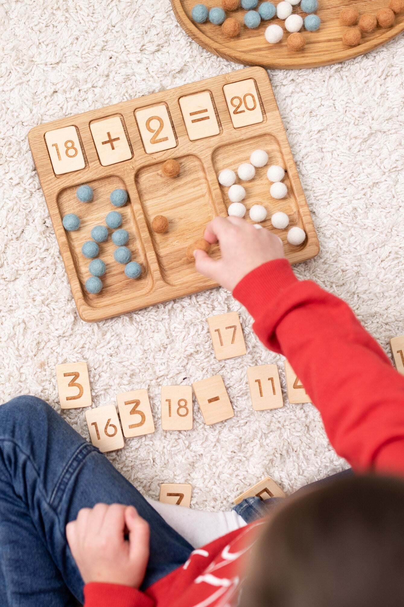 Math tray 1-20 learning numbers gift for children math Montessori addition subtraction homeschool teacher resource preschool