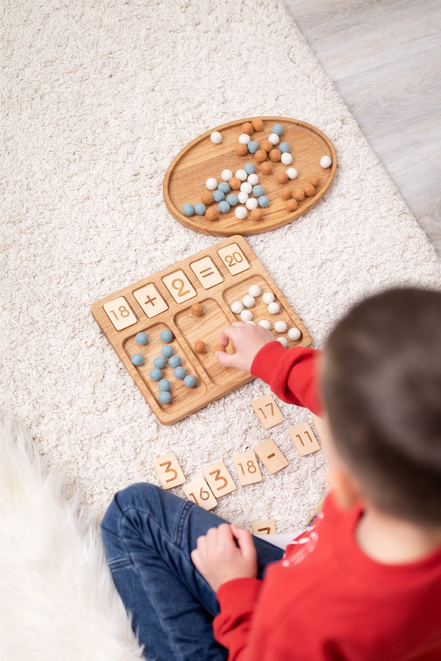 Math tray 1-20 learning numbers gift for children math Montessori addition subtraction homeschool teacher resource preschool