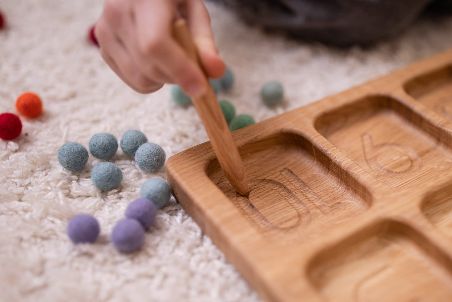 Montessori sorting tray with numbers toddler activities child gift for kids Montessori learning counting handmade unique math teacher gift