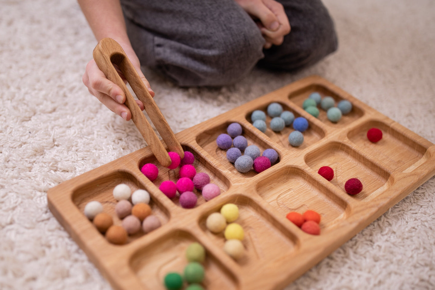 Montessori sorting tray with numbers toddler activities child gift for kids Montessori learning counting handmade unique math teacher gift
