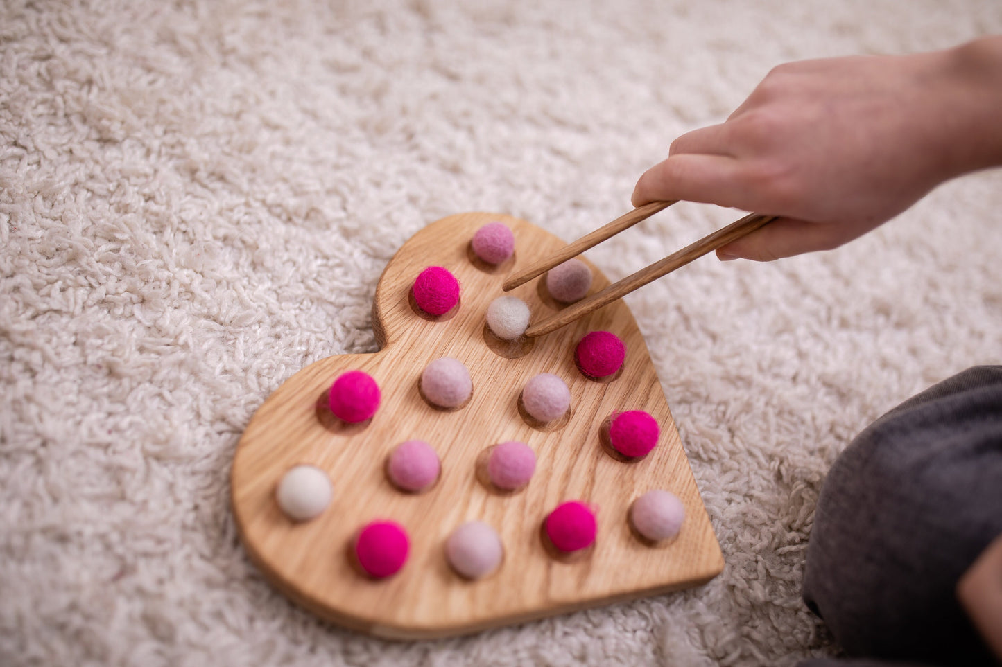 Valentines day kids gift Wooden heart homeschool preschool kids fine motor skills Montessori unique child gift for teacher