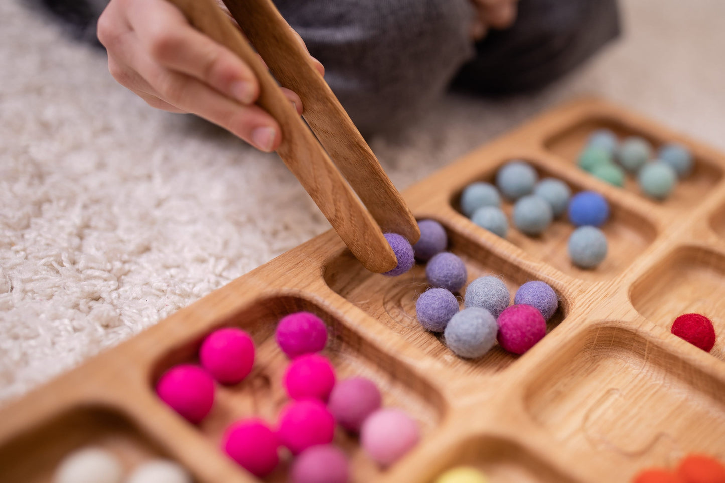 Montessori sorting tray with numbers toddler activities child gift for kids Montessori learning counting handmade unique math teacher gift