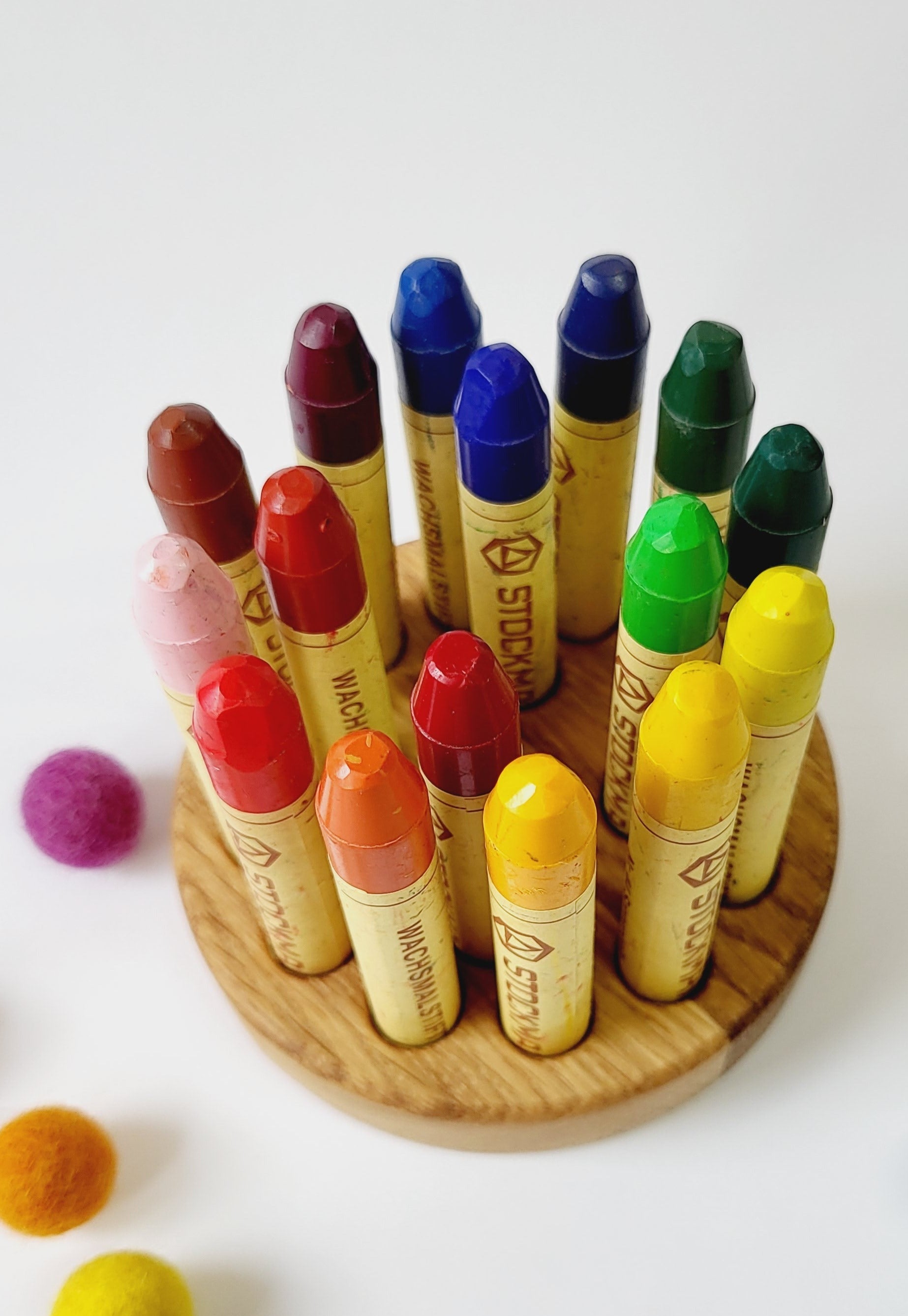 Stockmar crayon holder for 16 sticks, desk organization waldorf crayon holder without crayons, personalized gift for kids