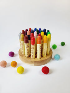 Stockmar Crayon holder for 24 sticks desk organization Waldorf crayon holder personalized gift for kids wooden holder teacher Montessori Homeschool