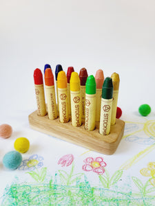 Rectangular crayon holder for 12 sticks, desk organization waldorf school, personalized gift for playgroup child form wooden holder without crayons