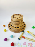 Load image into Gallery viewer, Stockmar crayon holder for 16 sticks, desk organization waldorf crayon holder without crayons, personalized gift for kids
