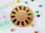 Load image into Gallery viewer, Round crayon holder for blocks Waldorf Stockmar painting, artworks, halloween gift for kids, desk organization, art supply, wooden holder without crayons, playroom gift, art and craft gift, art education
