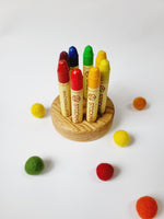 Load image into Gallery viewer, Stockmar crayon holder for 8 sticks, desk organization waldorf crayon holder,  personalized gift for kids wooden holder without crayons
