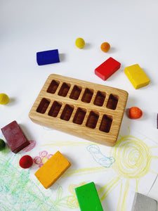 Waldorf Rectangular Crayon holder for Stockmar only  12 Blocks wooden toys crayons gifts desk organizer