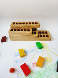 Rectangular holder for Stockmar only 8 Blocks wooden toys crayons gifts desk organizer waldorf
