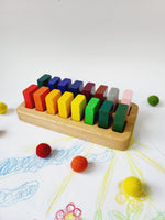 Load image into Gallery viewer, Waldorf Rectangular Stockmar crayon holder for 16 blocks waldorf crayon holder, gift for kids, desk organization, wooden holder without crayons, waldorf
