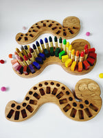 Load image into Gallery viewer, Crayon Holder for Stockmar blocks and  sticks Caterpillar shape, different variations
